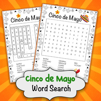Preview of Cinco de Mayo Word Search - Activity : FREE!