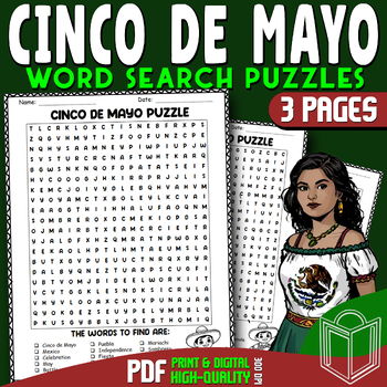 Preview of Cinco de Mayo Word Search: Explore Festive Mexican Traditions, Hispanic Heritage