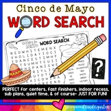 Cinco de Mayo Word Search Puzzle . Literacy Centers , Sub 