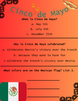 Preview of Cinco de Mayo Worksheet