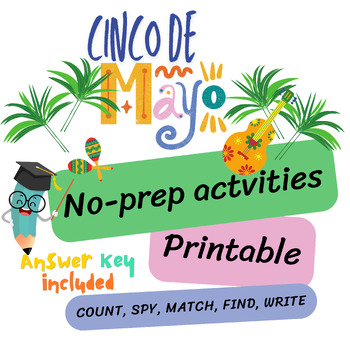 Preview of Cinco de Mayo Worksheet | Free | No-Prep Activities | Printables | Easel