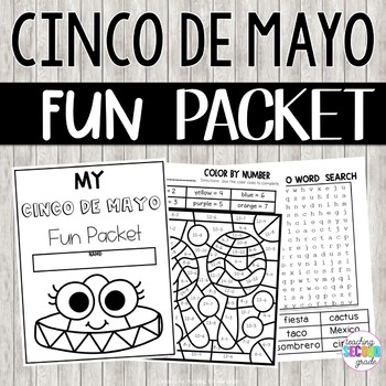 Preview of Cinco de Mayo Busy Packet - Worksheets for 1st and 2nd Grade Fun May Work