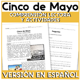 Cinco de Mayo Reading Comprehension & Activities Spanish |