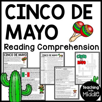 Preview of Cinco de Mayo Reading Comprehension Worksheet May 5 Mexico
