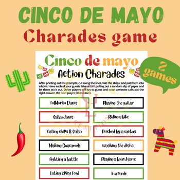 Preview of Cinco de mayo Charades game brain breaks Classroom Management Activities primary