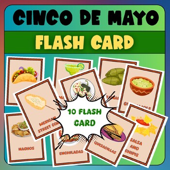 Preview of Cinco de mayo Mexican Food Flash Cards,bulletin board Idea,Crafts&Activities