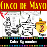 Cinco de mayo : Piñata Color by Spanish Numbers 1-10 | Mex