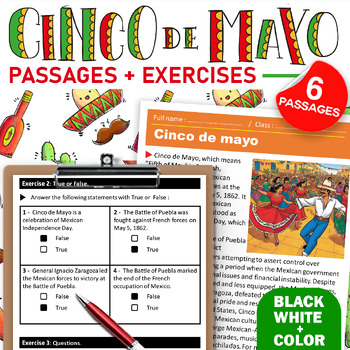 Preview of Cinco de mayo Reading Comprehension in Bundle 1-12 grade