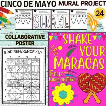 Preview of Cinco de mayo Shake your Maracas Collaborative Poster Mural Project Hispanic
