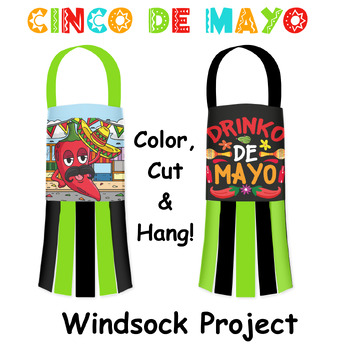 Preview of Cinco de mayo  Windsocks Lanterns Activities Mobile Hanging