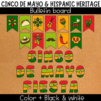 Preview of Cinco de mayo bulletin board, Craft, coloring pages, pennants, banner
