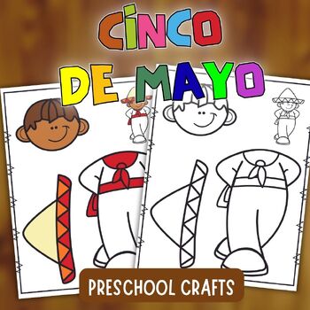 Preview of Cinco de mayo craftivity: mariachi Paper craft templates | mexican sombrero hat