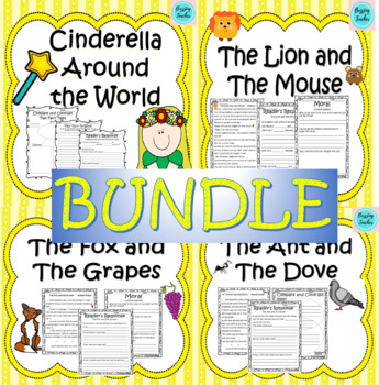 Preview of Fairy Tales and Fables Cinderella Around the World and 3 Aesop's Fables- BUNDLE