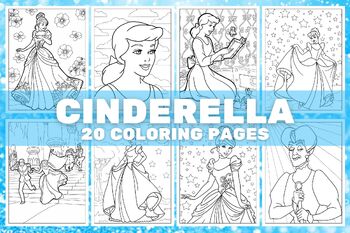 Cinderella Coloring Pages for Kids, School Activity, Girls, Boys, Teens