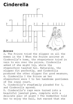 Cinderella Crossword by Steven s Social Studies TPT