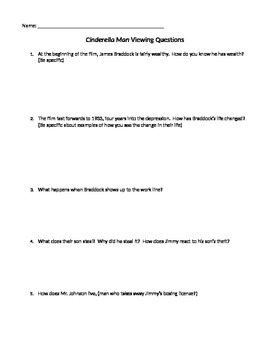 Preview of Cinderella Man Movie Viewing Questions