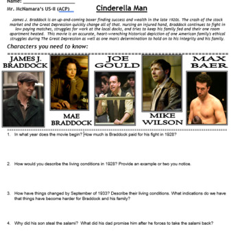 Preview of Cinderella Man Viewing Guide