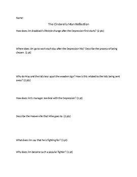 Cinderella Man movie questions by Social Studies Creationz TpT