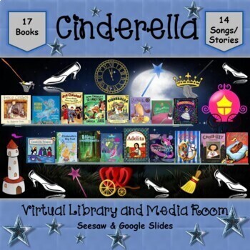 Preview of Cinderella Virtual Library & Media Room - SEESAW & Google Slides