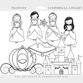 Cinderella clipart - princess clipart, castle, glass slipp