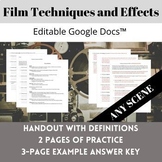Cinematic Film Techniques and Effects Google Doc™ Workshee