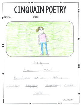 Cinquain Poetry Lesson Plan and Marking Rubric by Fun in 