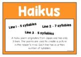 Haikus Information Poster Set | Literacy Centers Ideas
