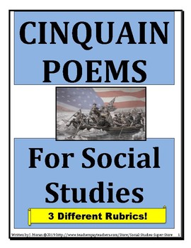 Preview of Cinquain Poem Rubric and Examples