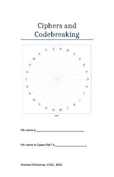 Preview of Ciphers and Codebreaking (mini booklet)