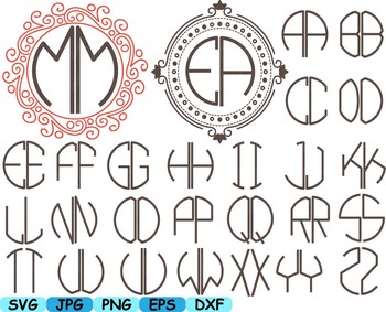 Preview of Circle Alphabet Clip Art text cricut letter font frame teacher graphic  -111s