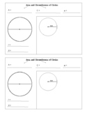 Circle Area/Circumference Notes (English and Spanish) Print Out