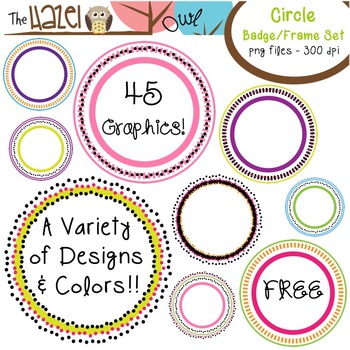 Preview of FREE Circle Badge Set: Graphics for Teachers