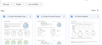 Preview of Circle Basics Worksheets