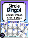 Circles Bingo Math Review Game (Area, Circumference, & More)