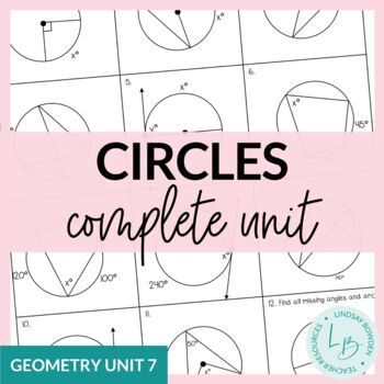 Preview of Circles Unit (Geometry Unit 7)