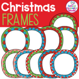 Circle Christmas Frames Clipart Set