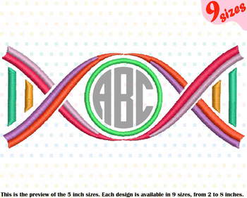Preview of Circle DNA Structure Science Designs for Embroidery  medicals scientific 193b