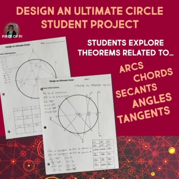 Preview of Circle Design Project EDITABLE Arcs Secants Tangents Chords Angles