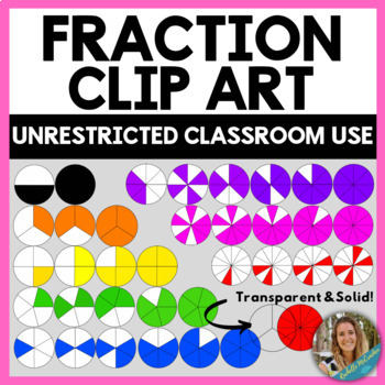 Preview of Circle Fraction and Spinners Clip Art, Moveable & Printable Pieces, Math Clipart
