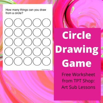 Preview of Circle Game - Free Art Worksheet - Distance Learning - Back to School