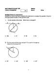 Math 9: Circle Geometry Test (Version 1) with FULL SOLUTIONS