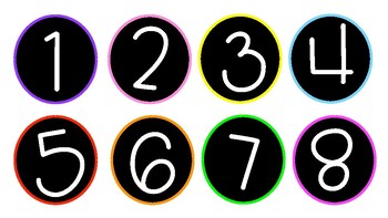 circle number labels 1 30 black white with neon by classroomnotes
