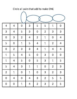 Preview of Circle Number Pairs: Sums from 1 to 20