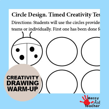 circle shape creativity warm up drawing worksheet by messy art teacher
