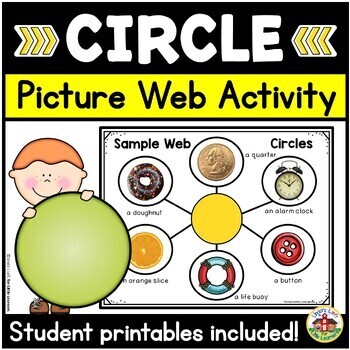 Preview of Circle Shape Picture Web Activity and Worksheets for Preschool