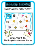 Circle - Shape - Yes / No File Folder with PECS Icon Cards *setA