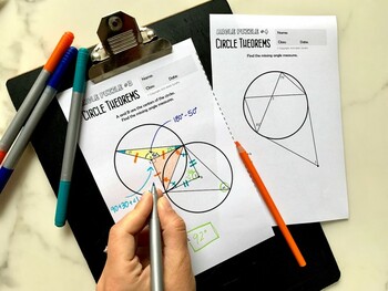 Circle Theorems - Angle Puzzles by Math Giraffe | TpT