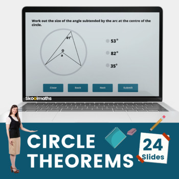 Preview of Circle Theorems Angles in a Semi-circle Complete Interactive Lesson | Activities