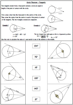 Preview of Circle Theorems Review Worksheets.