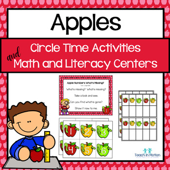Preview of Apples Circle Time Activities & Math and Literacy Centers for Preschool and PreK